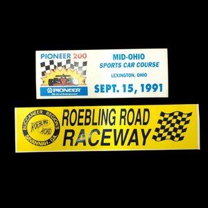 Pioneer 200 Mid Ohio Sports Car Course 91 Roebling Road Raceway Sticker Lot NOS